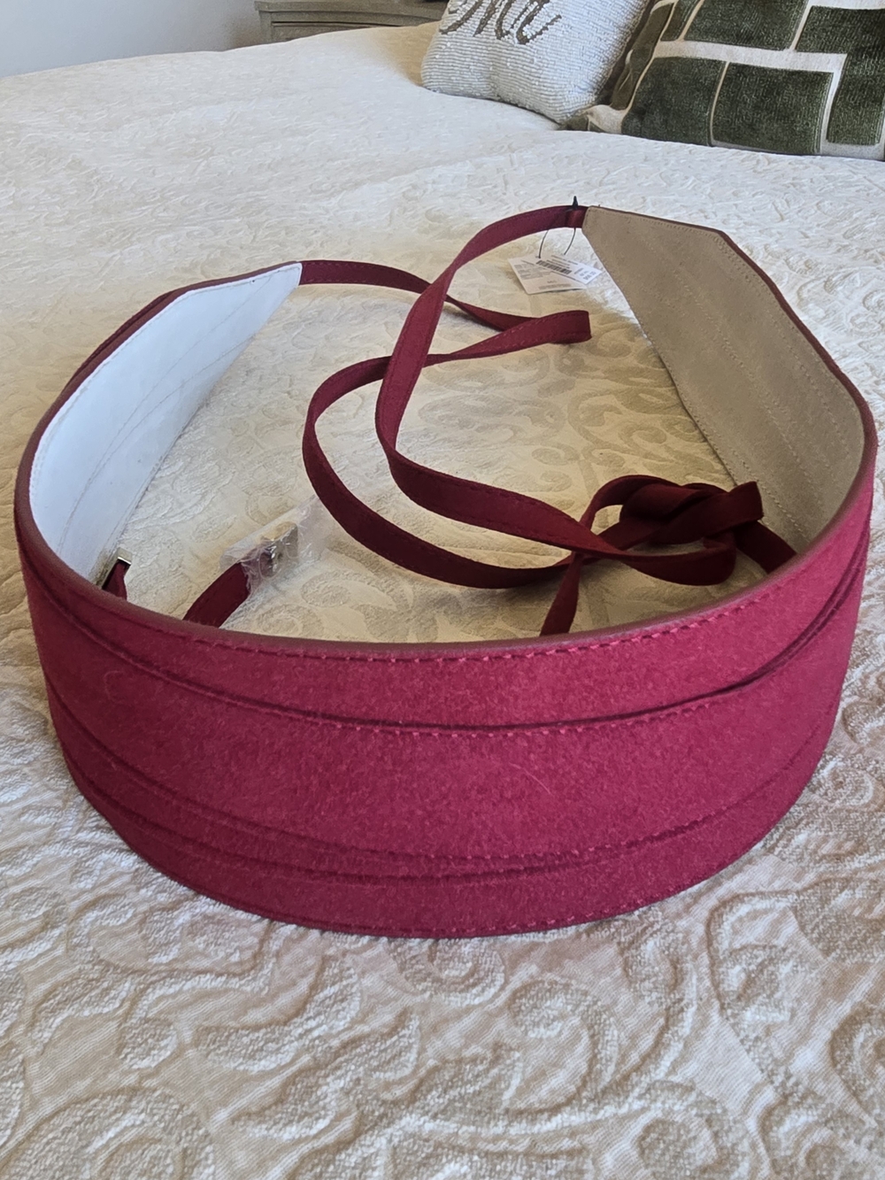 White House Black Market Red Wrap Belt Wide Waist Tie NWT Size M/L